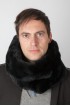 Black rex rabbit fur neck warmer